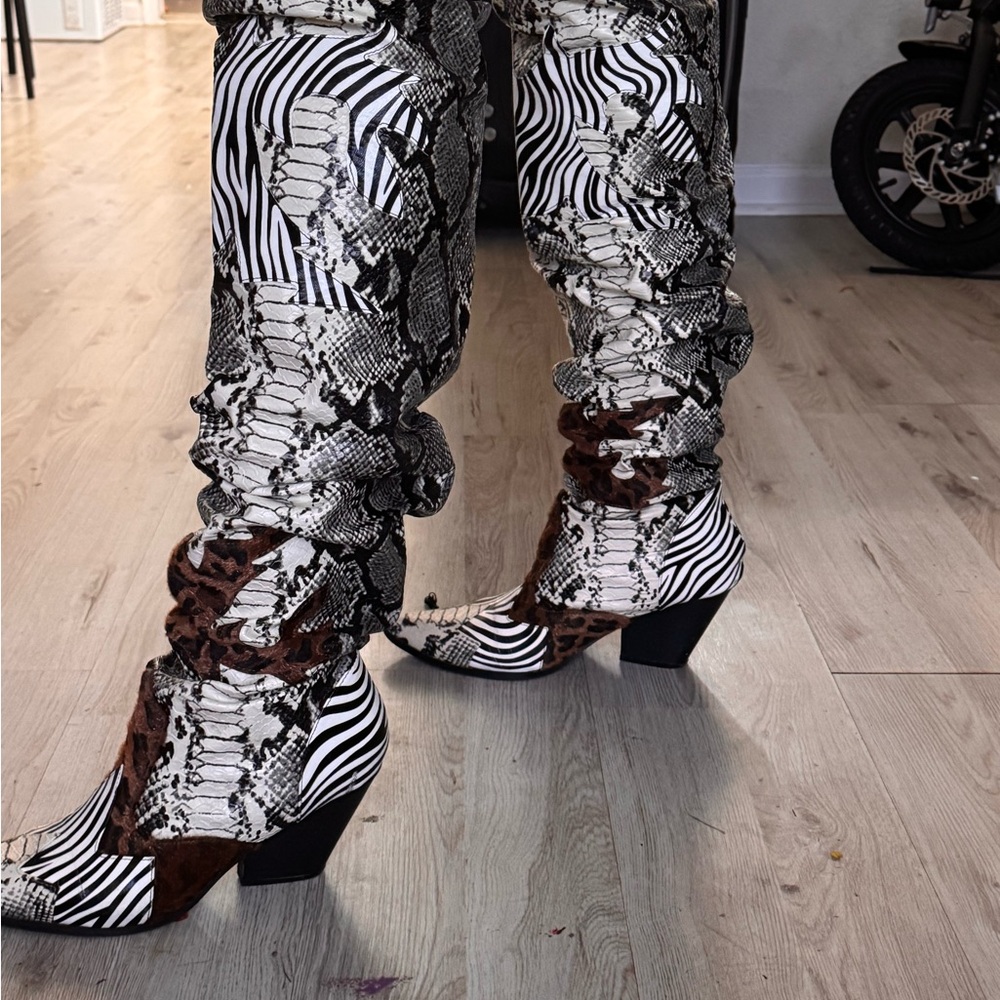 Snakeskin and Zebra Print Cowboy Boots